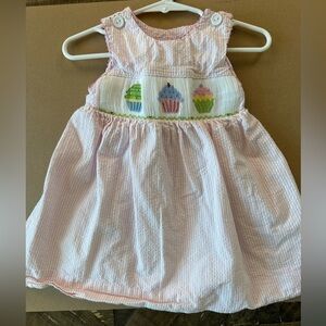 Silly Goose Hand Smocked Cupcake Dress, 12 months
